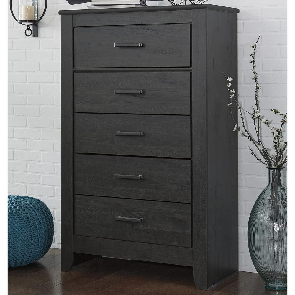 Ashley Brinxton 5 Drawer Chest in Charcoal, , large