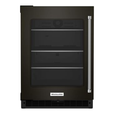 KitchenAid 24" Undercounter Refrigerator with Glass Door and Shelves in Black Stainless Steel, , large