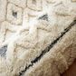 L&R Resources Sinuous Geometric Diamonds 4" Round Cream and Blue Area Rug, , large