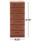 Maple and Jade 6-Drawer Room Chest with Buckle and Strap Details in Brown, , large
