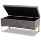 Baxton Studio Valere Storage Ottoman in Grey, , large