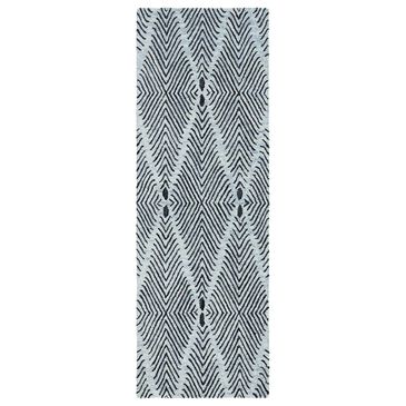 Safavieh Micro-Loop 2"3" x 7" Light Blue and Charcoal Runner, , large