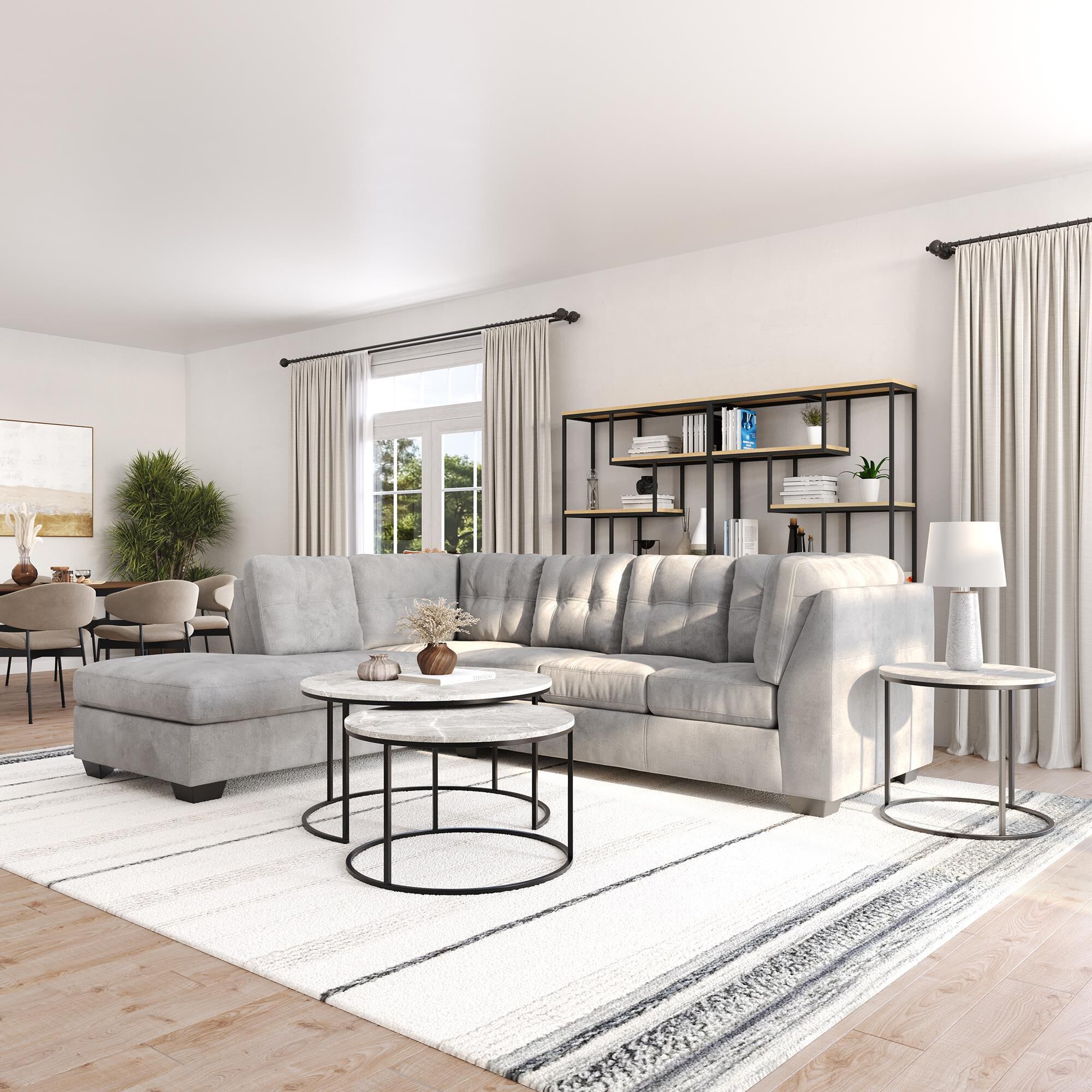 Ashley 5-Piece Living Room Set in Gray