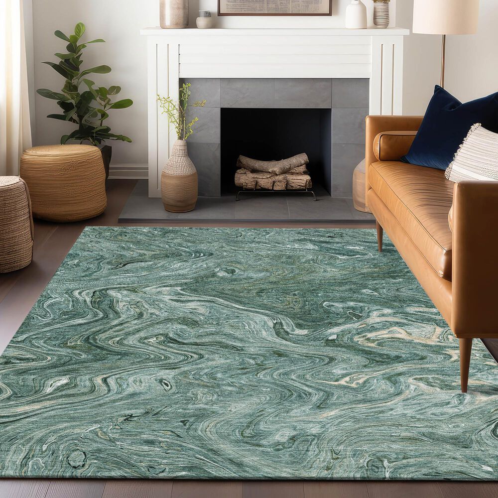 Dalyn Rug Company Ravenna RN8 8&#39; x 10&#39; Teal Area Rug, , large