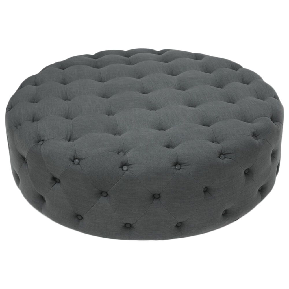 Baxton Studio Cardiff Ottoman in Dark Gray, , large