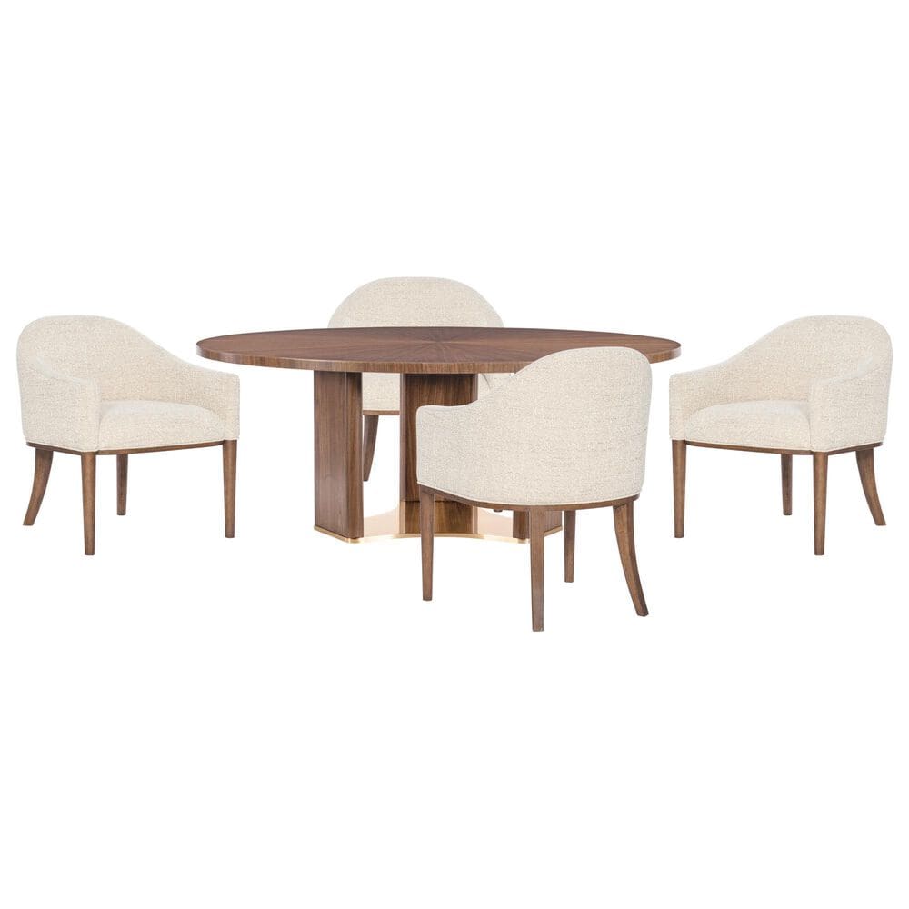 Hooker Furniture Eleana 5-Piece Round Dining Set in Light Caramel, , large
