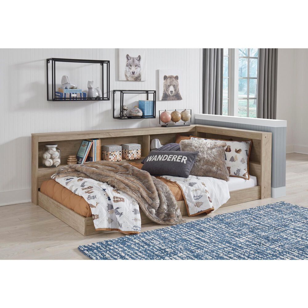 Ashley Oliah Twin Bookcase Storage Bed in Natural, , large