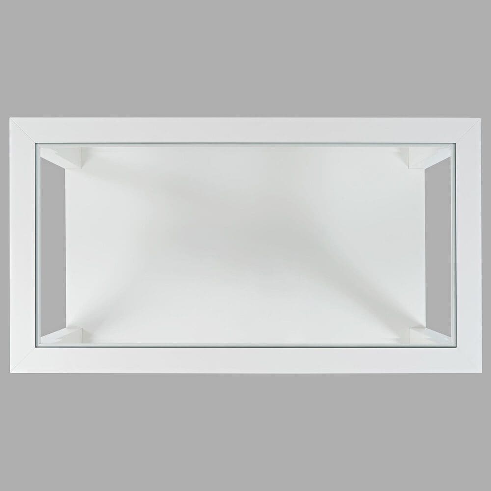 Waltham Urban Icon Rectangular Cocktail Table in Polished White, , large