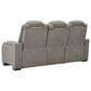 Ashley The Man-Den Power Reclining Sofa with Adjustable Headrest in Gray, , large