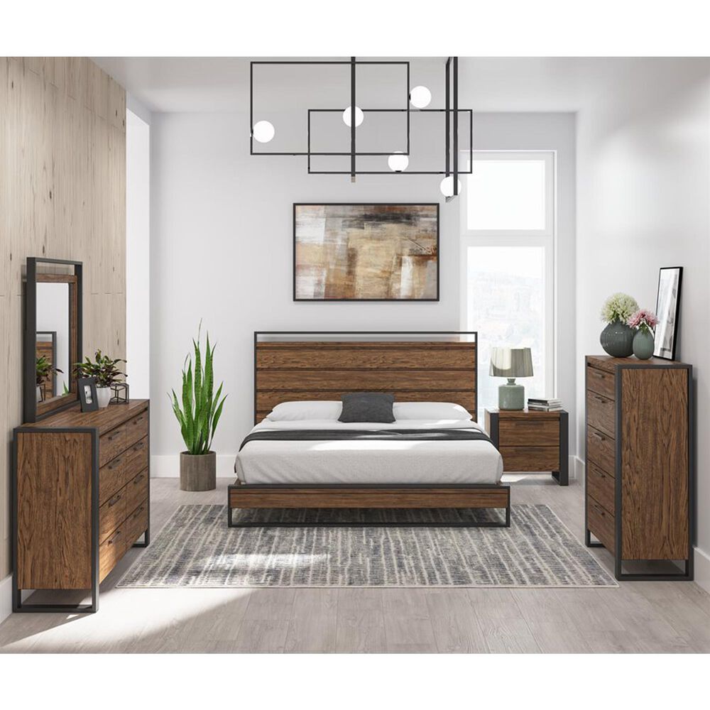 Golden Wave Furniture Hendrick King Bed in Brown and Black, , large