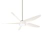 Minka-Aire Ellipse 60" LED Ceiling Fan with White Blades in Brushed Nickel, , large