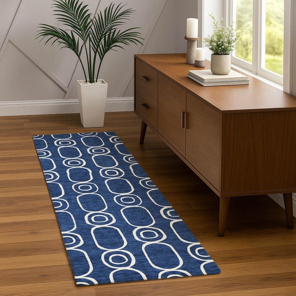 Dalyn Rug Company The Reserve TR6 Navy 2&#39;3&quot; x 7&#39;6&quot; Indoor/Outdoor Runner, , large