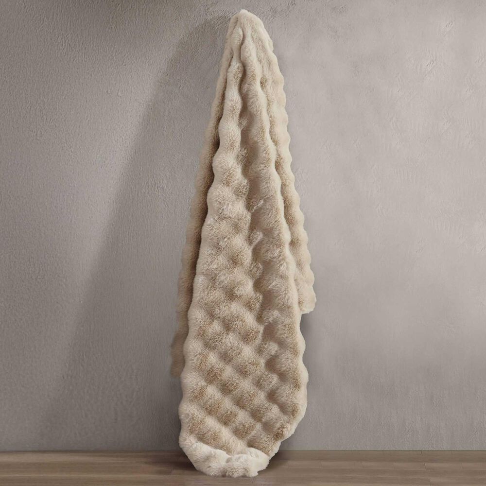 Hallmart Collectibles Bubble 50&quot; x 60&quot; Throw in Tan, , large