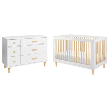Babyletto Lolly 2 Piece Nursery Set in White and Natural, , large