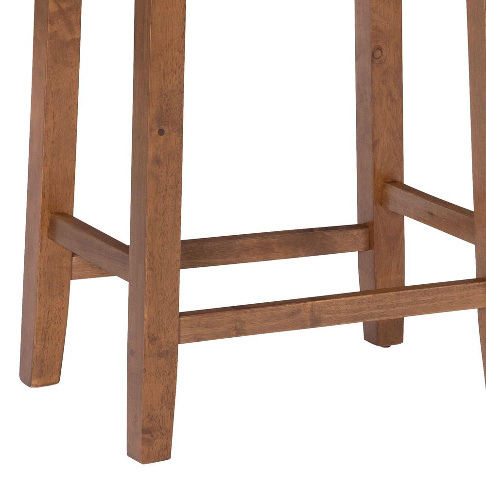 Linon Home Decor Claridge Counter Stool with Natural Cushion in Rich Brown, , large