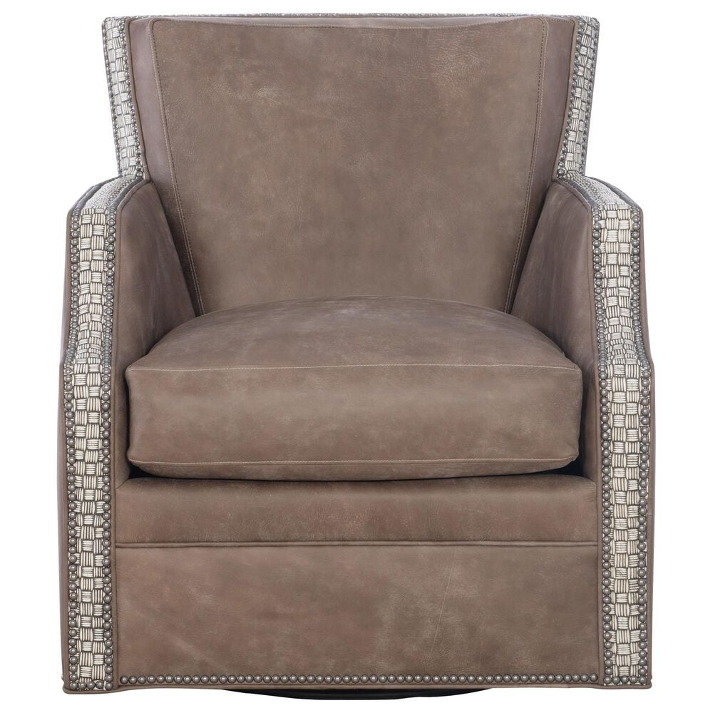 Bradington-Young Fredricksen Swivel Chair in Mushroom, , large