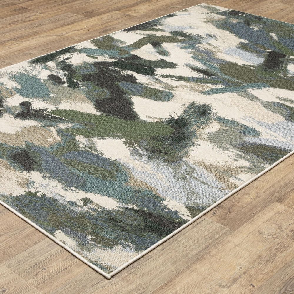 Oriental Weavers Tisdell TIS04 Blue and Green 7&#39;10&quot; x 10&#39;10&quot; Area Rug, , large