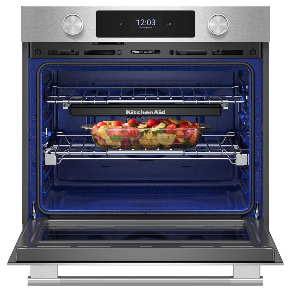 KitchenAid 2-Piece Kitchen Package with PrintShield Stainless Steel 30" Smart Single Wall Oven and Black 30" Induction Cooktop, , large