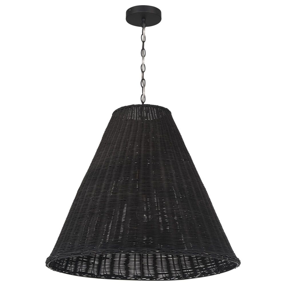 Creative Coop Rosemary 1-Light Large Pendant with Black Shade, , large