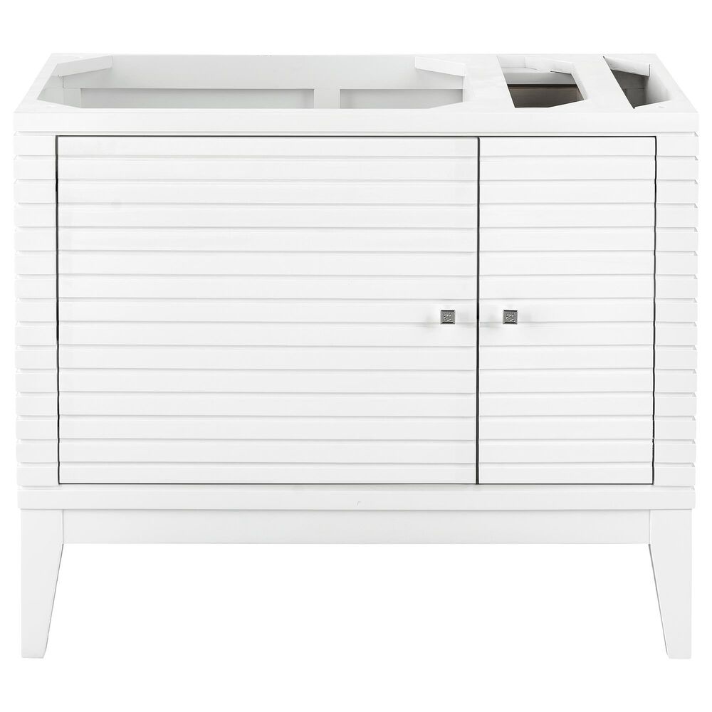 James Martin Vanities Linear 36" Single Vanity Cabinet in Glossy White, , large