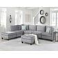 Lilola Home Zelmira Ottoman in Gray, , large