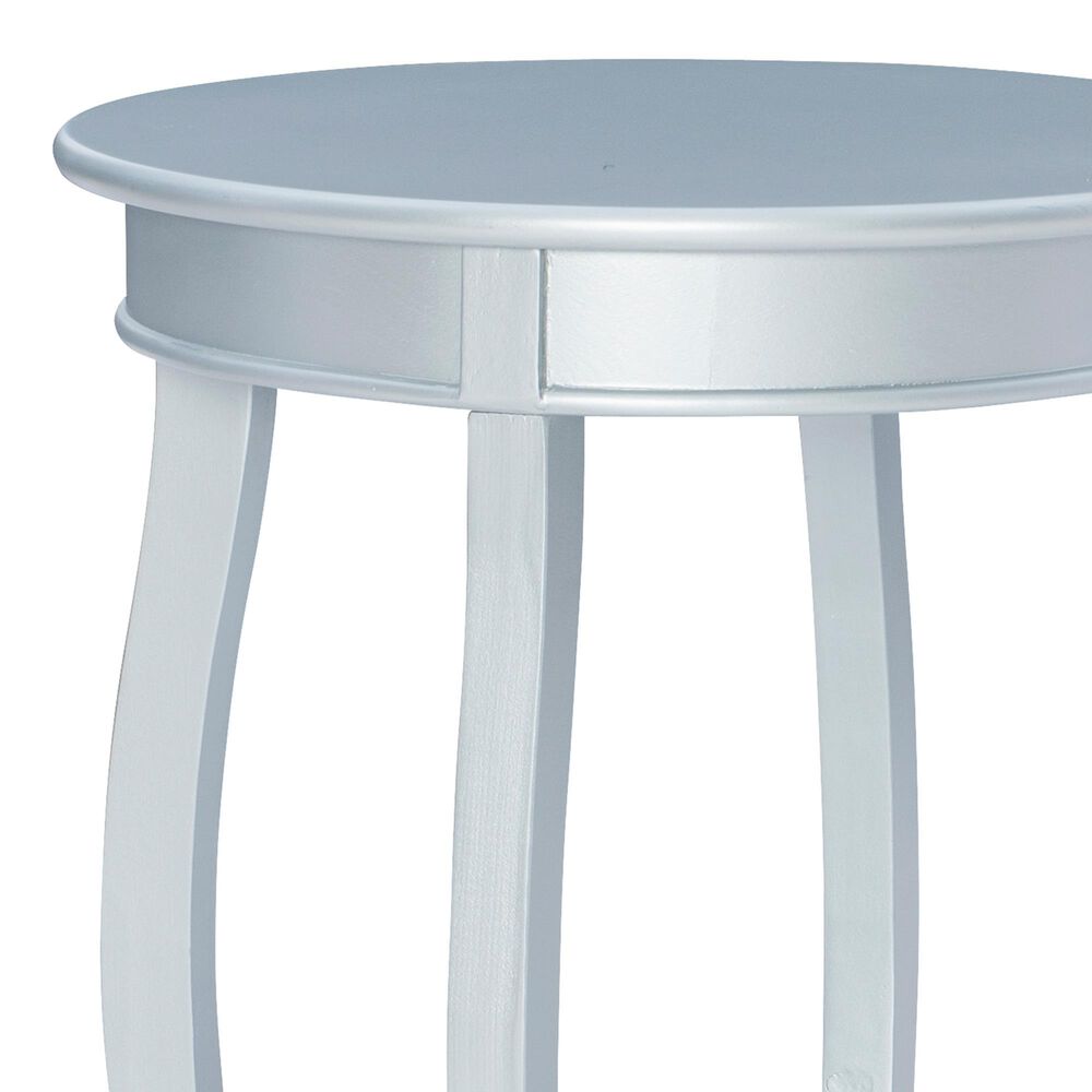 Linon Home Decor Rainbow Round Side Table in Silver, , large
