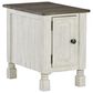 Ashley Havalance Chairside End Table in Distressed Vintage White and Weathered Gray, , large