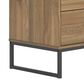 Ashley Deanlow 5-Drawer Chest in Honey Brown and Dark Pewter, , large