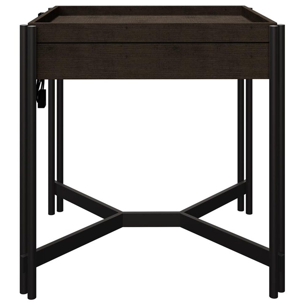 Golden Wave Furniture Huron Chairside Table in Dark Brown and Black, , large