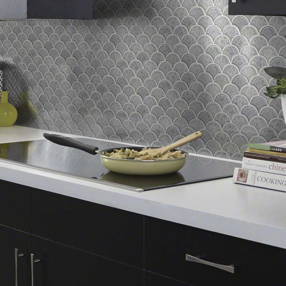 Shaw Geoscape Fan Dark Gray 11.02&quot; x 10.83&quot; Ceramic Mosaic Sheet, , large
