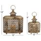 Maple and Jade Rustic Metal Lantern in Beige (Set of 2), , large