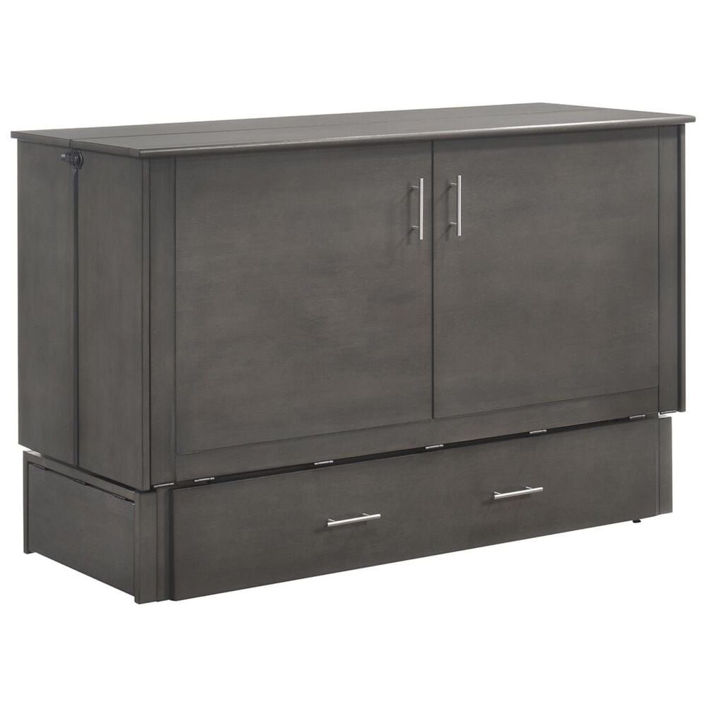 New Day Furniture Sagebrush Murphy Cabinet Bed with Mattress in Stonewash Gray, , large