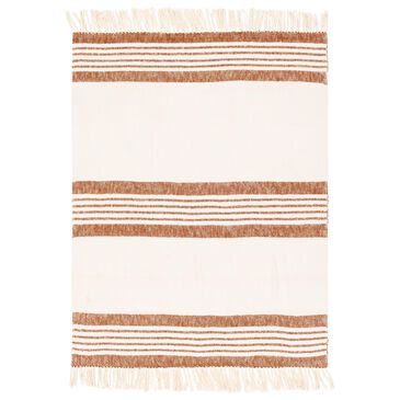 Surya Chamonix 50" x 70" Throw in Orange and Cream, , large