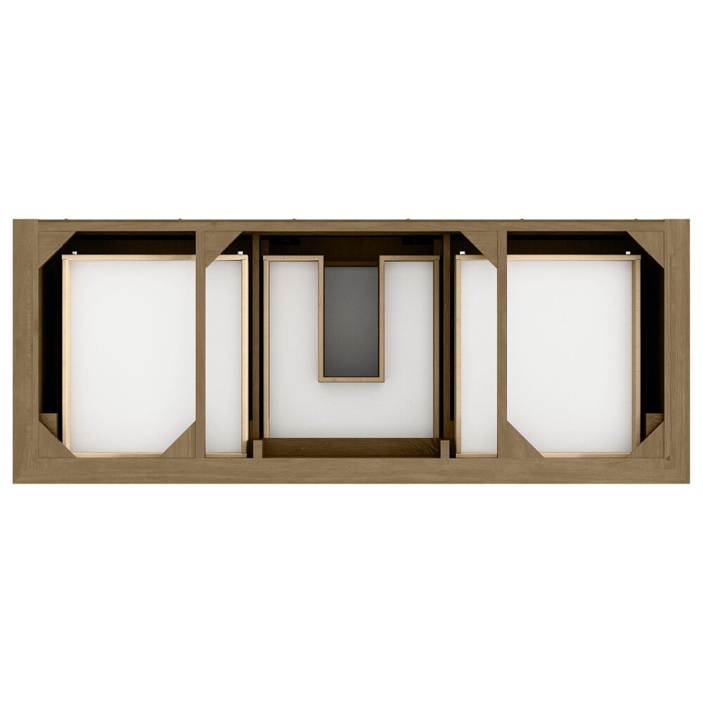 James Martin Vanities Brookfield 60" Single Bathroom Vanity in Honey Oak with 3 cm Victorian Silver Quartz Top, Rectangle Sink and FreePower Wireless Charger, , large