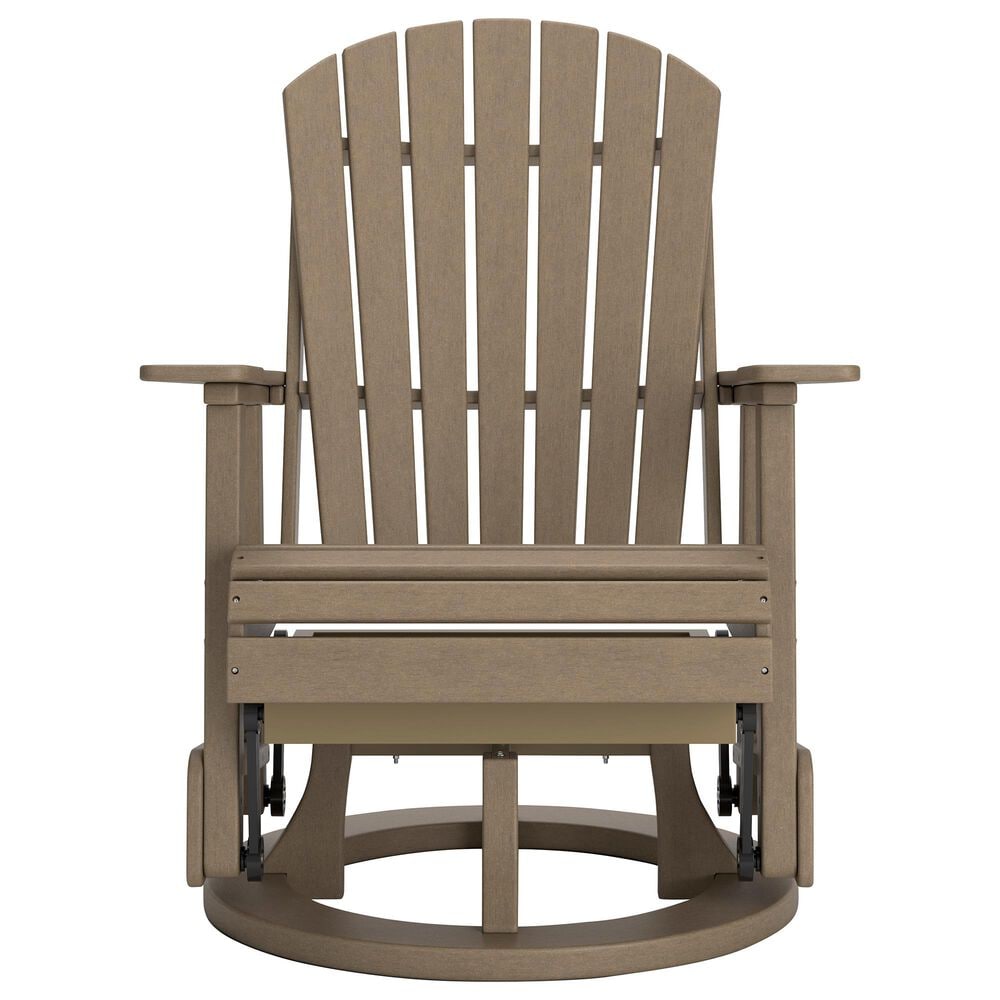 Ashley Hyland Wave Swivel Glider Chair in Driftwood, , large