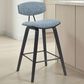 Armen Living Fox Counter Height Stool with Speckled Blue Upholstery in Black Brushed, , large