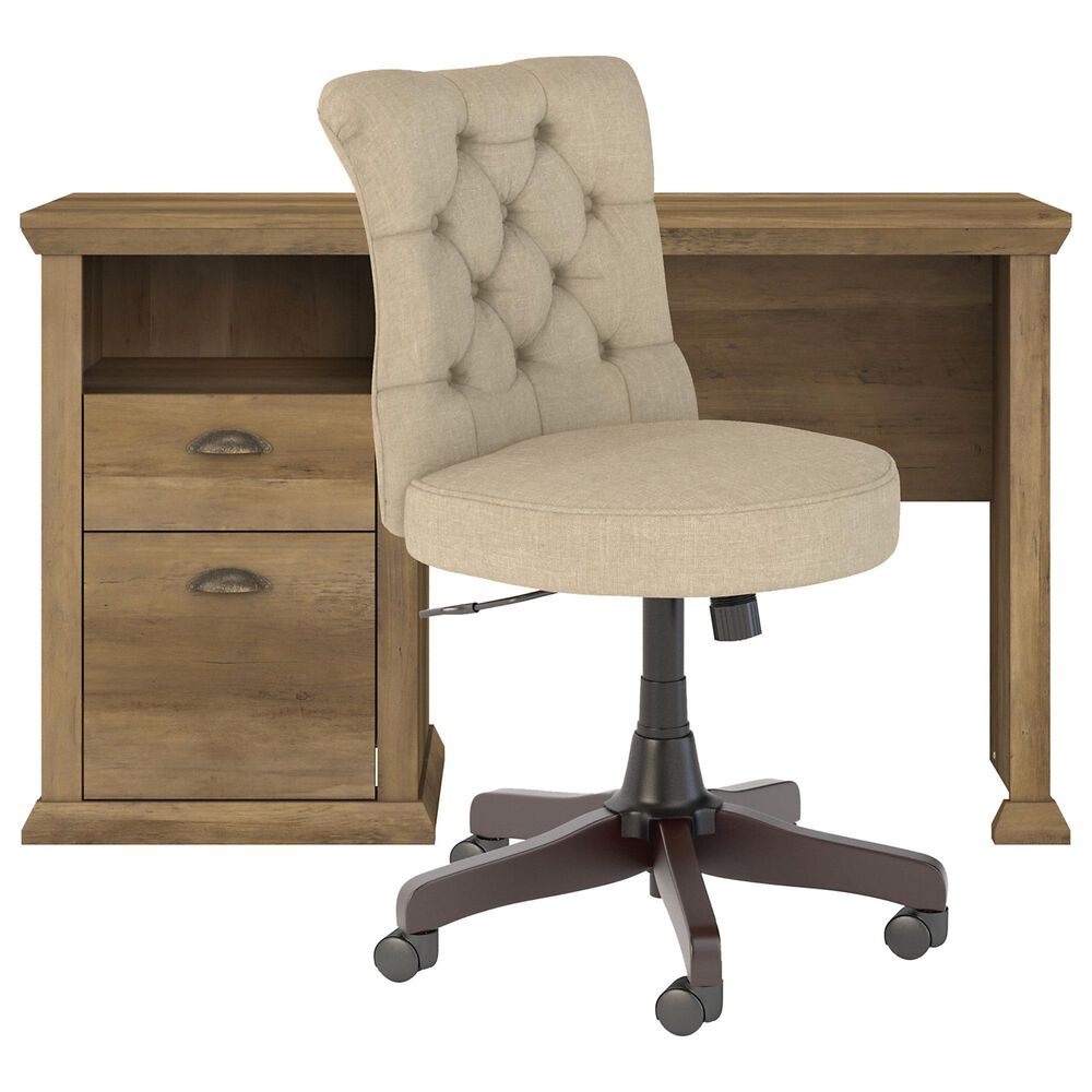 Bush Yorktown 2Piece Office Desk Set in Reclaimed Pine Wood Nebraska