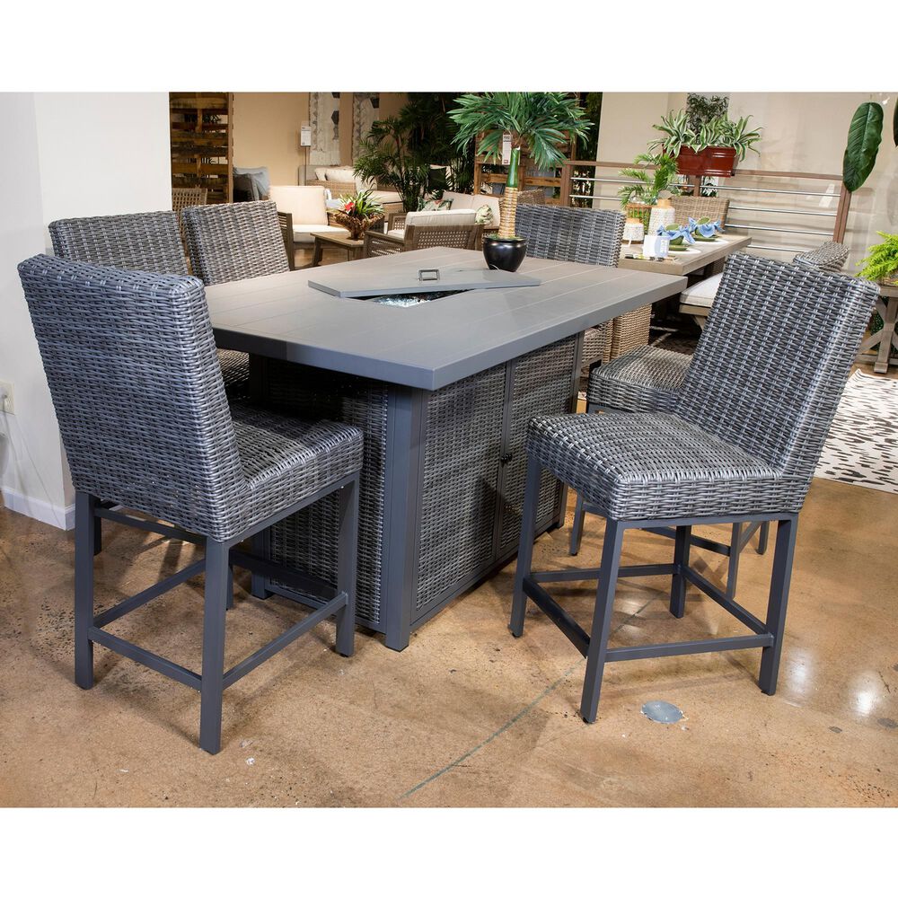 Signature Design by Ashley Palazzo 7-Piece Patio Fire Pit Set in Gray, , large