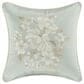 J. Queen New York Spring Garden 16" Square Throw Pillow in Spa and White, , large