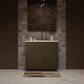 Lexora Home Abbey 36" Single Bathroom Vanity in Brown Oak with 2 cm White Cultured Marble Top and Rectangular Sink, , large