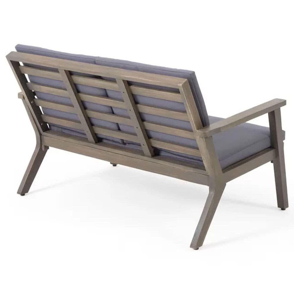 Hearth and Haven Temecula 4-Piece Outdoor Chat Set with Rectangular Coffee Table in Gray, , large
