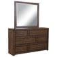 Riva Ridge Modern Loft 6-Drawer Dresser and Mirror in Brownstone, , large