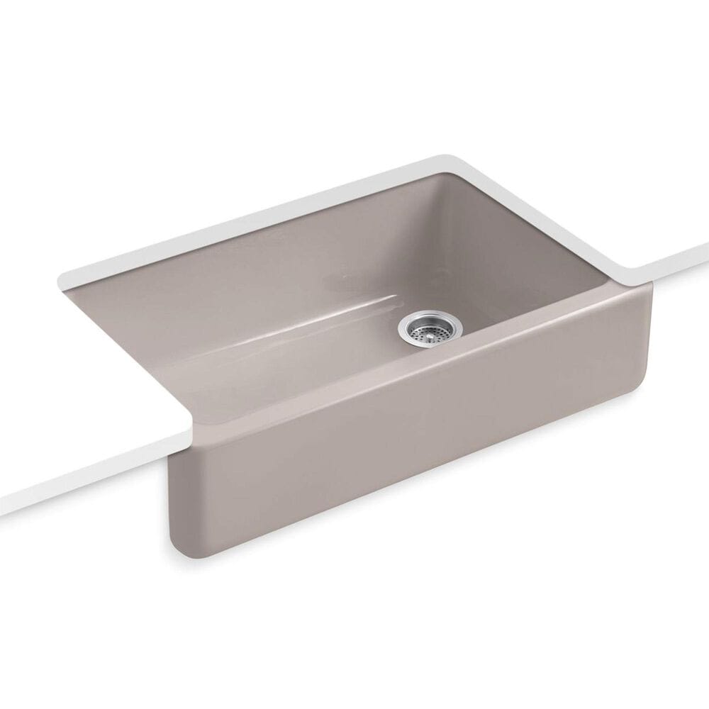 Kohler Whitehaven 35.75" Single Bowl Farmhouse Kitchen Sink in Truffle, , large