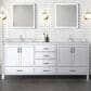Lexora Home Jacques 80" Double Bathroom Vanity in White with 2 cm White Carrara Marble Top and Rectangular Sinks, , large