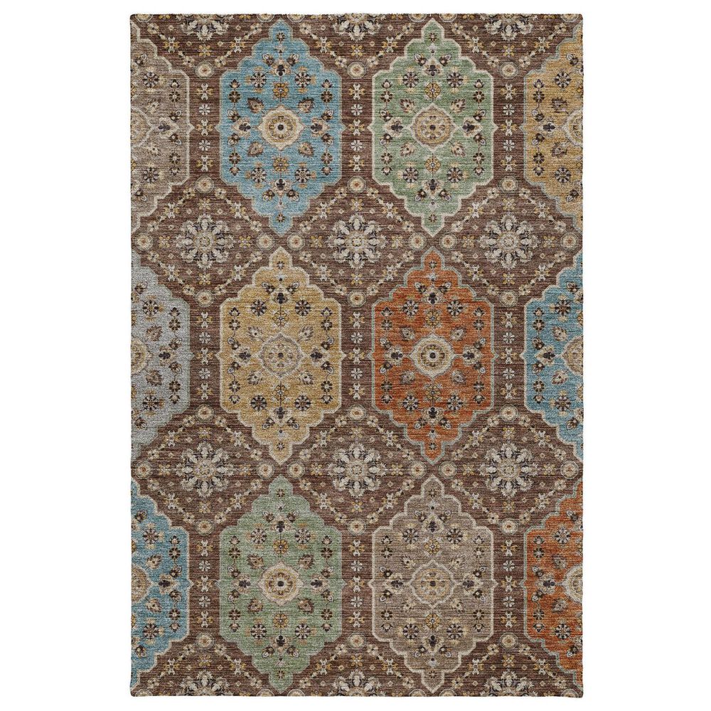 Dalyn Rug Company Silk Road Chocolate, Ivory, Gold, Copper, Gray, Taupe and Blue 10" x 14" Area Rug, , large