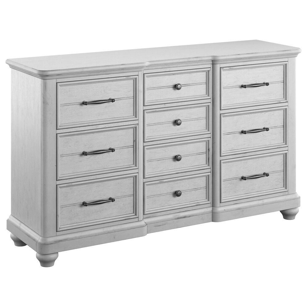 Emerald Home Furnishings New Haven 10-Drawer Dresser in Oyster Shell, , large