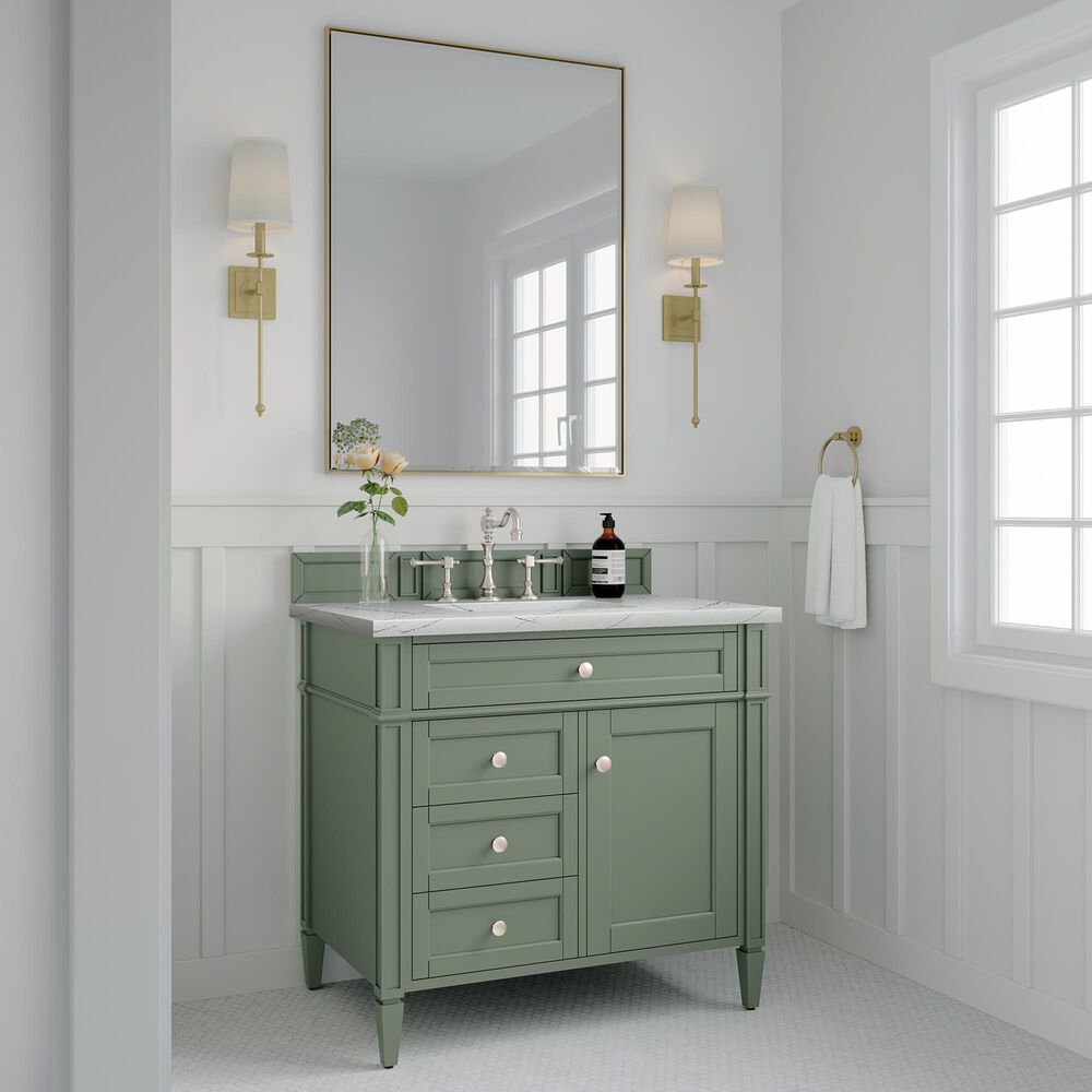 James Martin Brittany 36" Single Bathroom Vanity in Smokey Celadon with