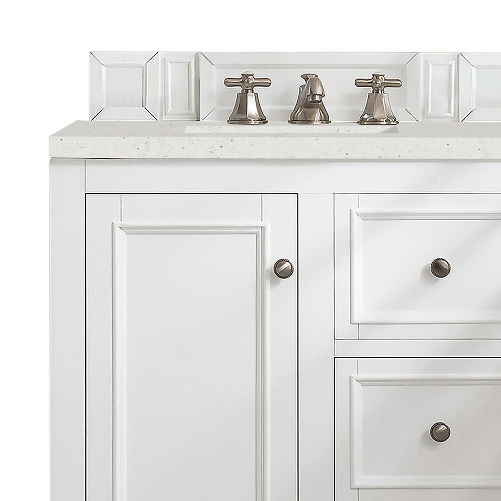 James Martin Vanities De Soto 30" Single Bathroom Vanity in Bright White with 3 cm Lime Delight Quartz Top and Rectangular Sink, , large