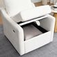 Hearth and Haven Swivel Arm Chair with USB Type-C Ports in White, , large