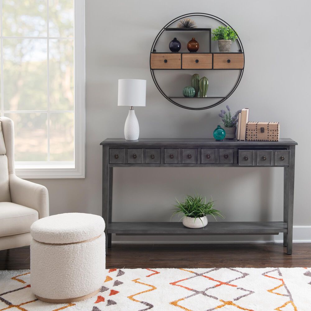 Linon Home Decor Sadie Console Table in Distressed Dark Grey, , large